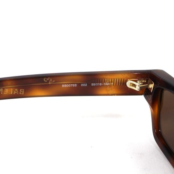 Balenciaga 55MM Rectangle Sunglasses NEW Tortoiseshell Logo Frame with Case - Picture 6 of 8
